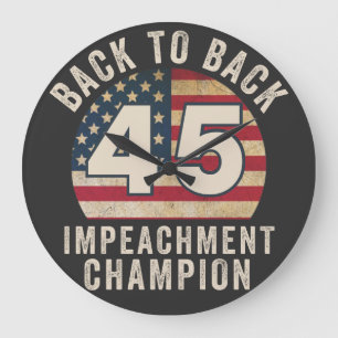 Relógio Grande Back to Back Impeachment Champ American Flag Vinta