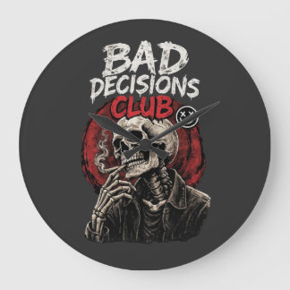 Relógio Grande Bad Decisions Club Skeleton in Leather Jacket 