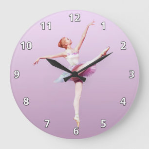 Relógio Grande Bailarina no rosa e na lavanda