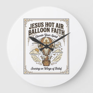 Relógio Grande Balão de Ar Quente Jesus Fé Balão de Ar Quente Jes
