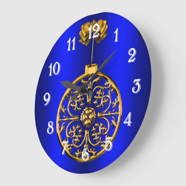 Relógio Grande Balas de Natal em Azul (Ângulo)