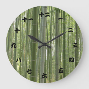Relógio Grande Bamboo Woods, Kanji Japonês