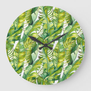 Relógio Grande Banana tropical deixa padrão de aquarela