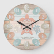 Bandas de praia náuticas, vidro marinho, tartaruga