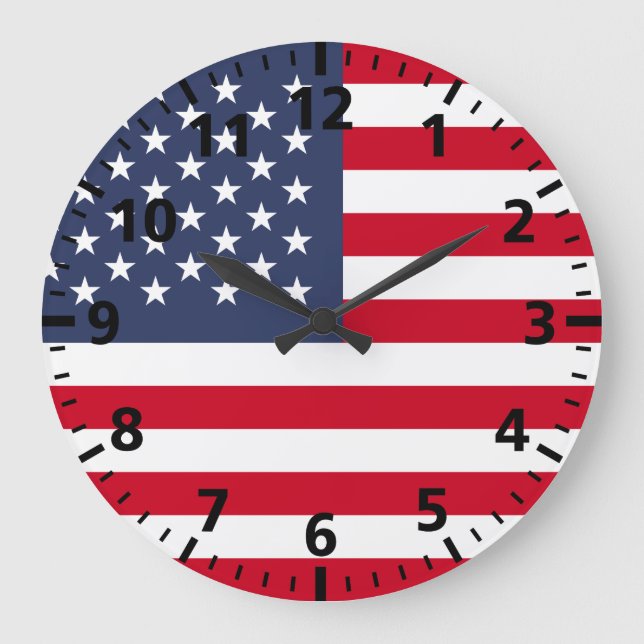 Relógio Grande Bandeira Americana (Frente)