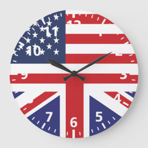 Relógio Grande Bandeira americana inglesa 2