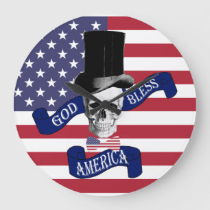 Relógio Grande Bandeira Americana Patriótica