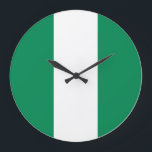 Relógio Grande Bandeira da Nigéria (nigeriana)<br><div class="desc">Produtos de Sinalizador Mundial Personalizáveis - Sinta-se à vontade para adicionar o seu texto.</div>