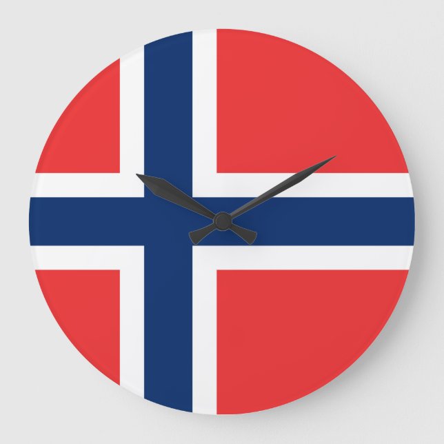 Relógio Grande Bandeira da Noruega (Frente)