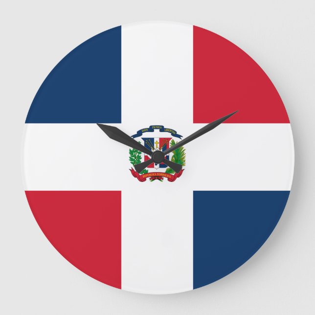 Relógio Grande Bandeira da República Dominicana (Frente)