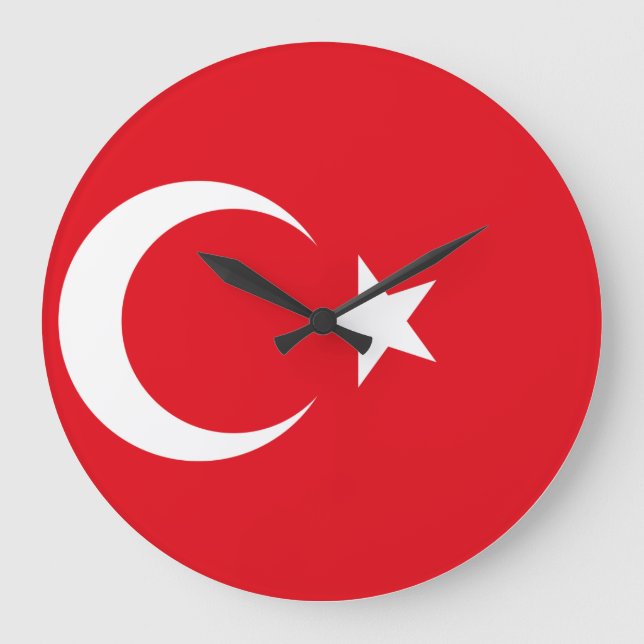 Relógio Grande Bandeira da Turquia (Frente)