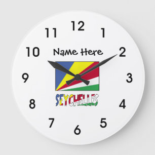 Relógio Grande Bandeira das Seychelles e das Seychellenses com o