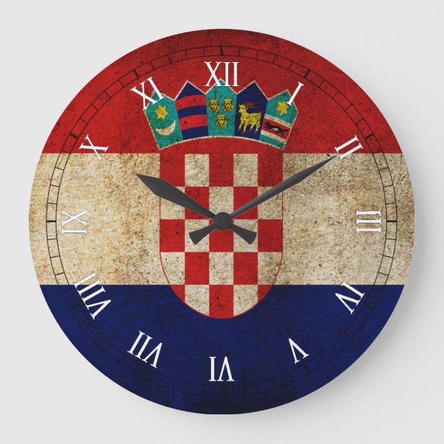 Relógio Grande bandeira de croatia (Frente)