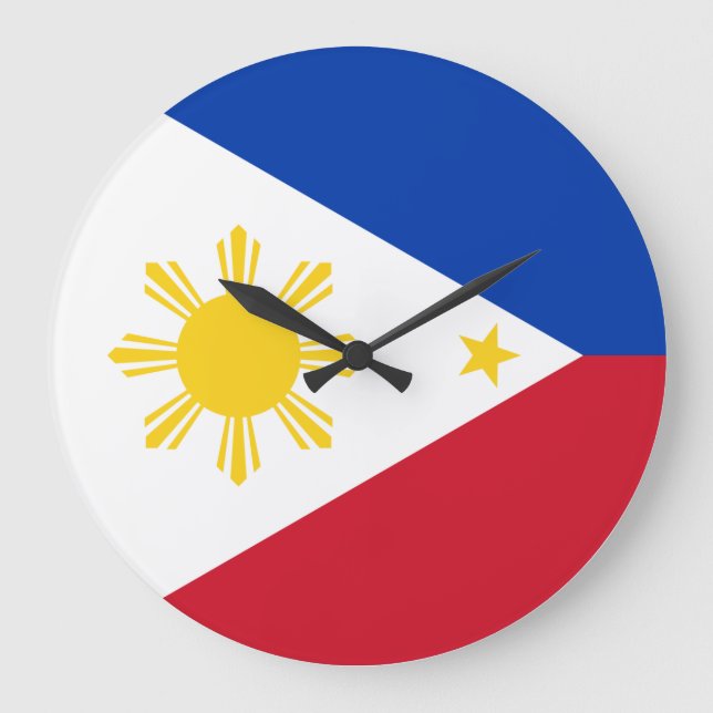 Relógio Grande Bandeira de Filipinas (Frente)