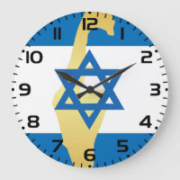 Bandeira de Israel e Mapa Emblema Estrela Azul de
