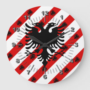 Relógio Grande Bandeira de listras da Albânia