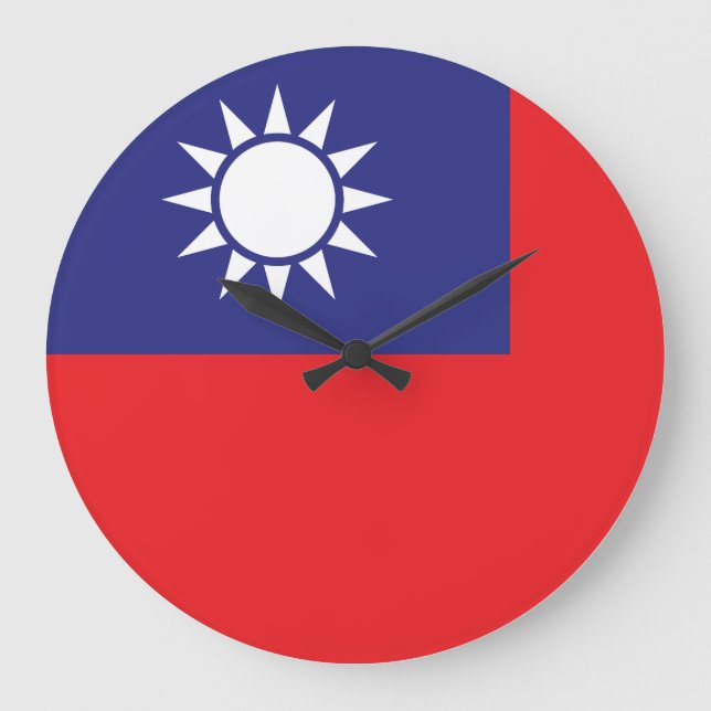Relógio Grande Bandeira de Taiwan (Frente)