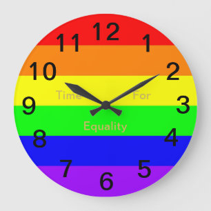 Relógio Grande Bandeira do arco-íris Orgulho gay LGBT! Hora Da I