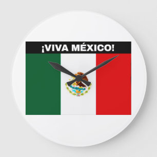 Relógio Grande Bandeira do México Imagem Fontes Brancas VIVA