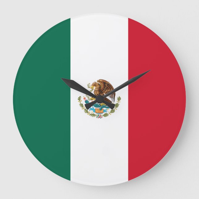 Relógio Grande Bandeira do México (Mexicano) (Frente)