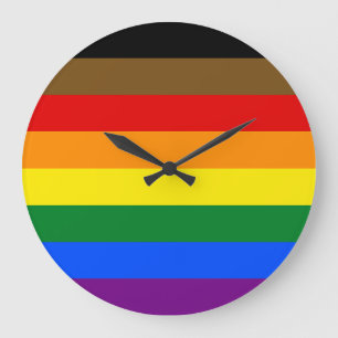 Relógio Grande Bandeira do Orgulho Arco-Íris de Faixa Filadélfia