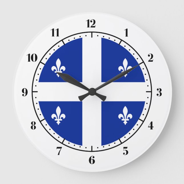 Relógio Grande Bandeira do Quebec (Frente)