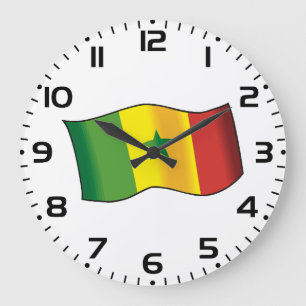 Relógio Grande Bandeira do Senegal Orgulho Senegalês Verde Amarel