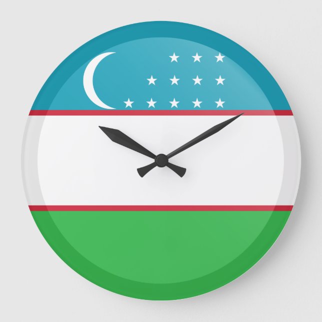 Relógio Grande Bandeira do Usbequistão (Frente)