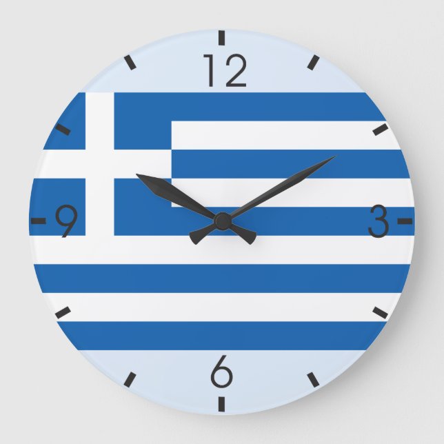 Relógio Grande Bandeira Grega (Frente)