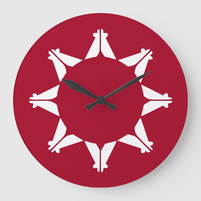 Relógio Grande Bandeira Oglala Lakota Sioux (Frente)