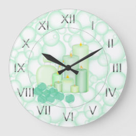 Relógio Grande Banheiro verde da vela da bolha