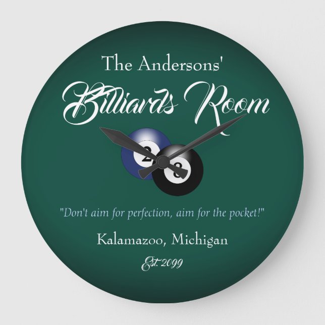 Relógio Grande Bar de Pub da Mesa da Piscina do dia de os pais (Frente)