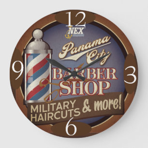Relógio Grande Barber Shop Time on a