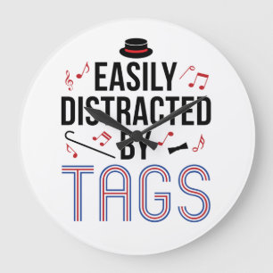 Relógio Grande Barbershop Quarteto Facilmente Distraído por Etiqu