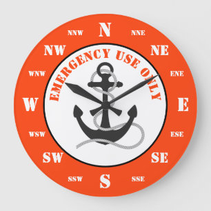 Relógio Grande Barcos engraçados, anel de vida