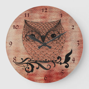 Relógio Grande Barn Owl Whimsical Country