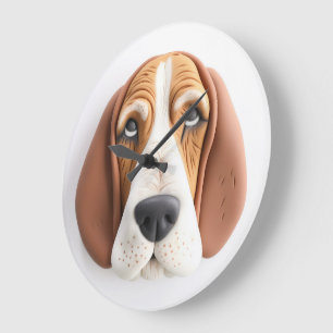 Relógio Grande Basset Hound Dog 3D Inspirado
