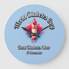 Relógio Grande Bata Na Diabetes Agora. Dia Mundial da Diabetes.