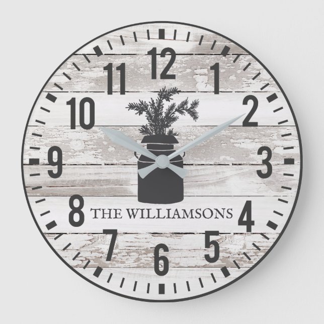 Relógio Grande Baterias Russas Nome Da Família Personalizada Leit (Frente)