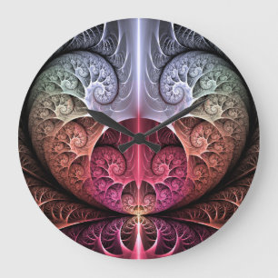 Relógio Grande Batida cardíaca, Abstrato Surreal Fantasy Arte Fr