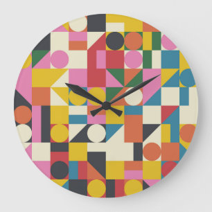 Relógio Grande Bauhaus trabalho de arte: composição geométrica ab