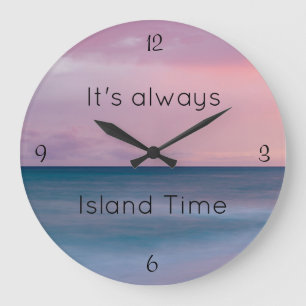 Relógio Grande Beach Themed, Island Time Clock