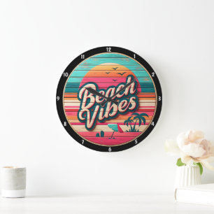 Relógio Grande Beach Vibes Design e Tropical Sunset