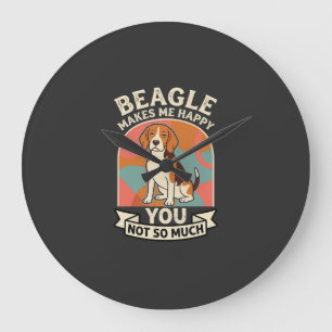 Relógio Grande Beagle Me Faz Feliz Você Não Tanto Cachorro