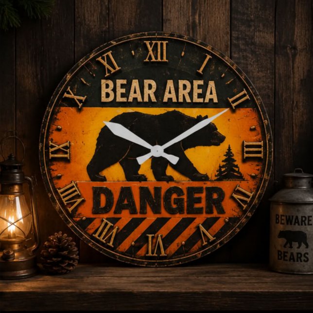 Relógio Grande Bear Area Danger Camping & Hunting Gift (Criador carregado)
