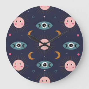 Relógio Grande Bebê Boho, padrão chic hippie.