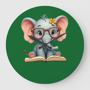 Relógio Grande Bebê Elefante Sábio