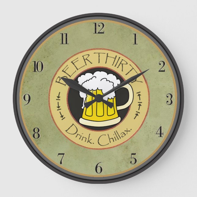 Relógio Grande Bebida Chillax da cerveja trinta (Front)