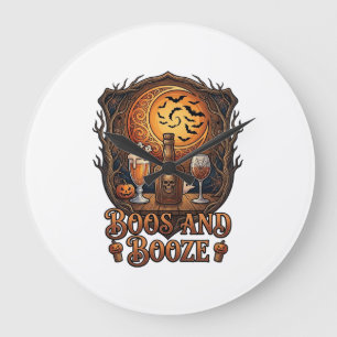 Relógio Grande Bebidas Booze Halloween Caveira Garrafa Cerveja Vi