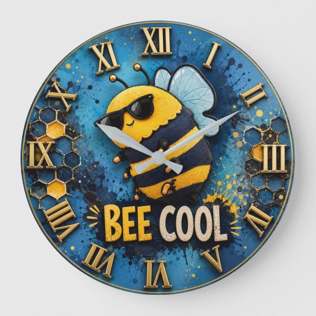 Relógio Grande Bee Cool Funny Bee  (Frente)